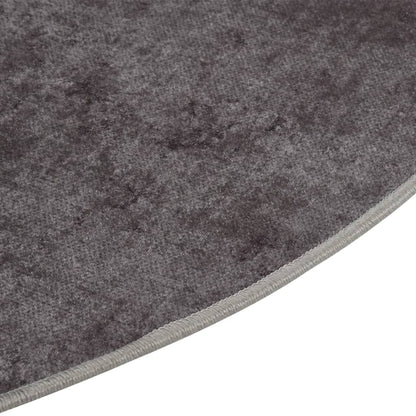 vidaXL Rug Washable Grey Ø 200 cm Anti Slip