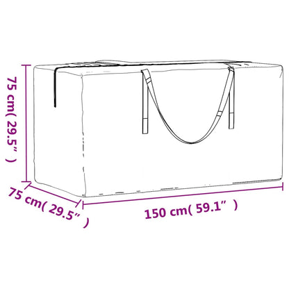 vidaXL Christmas Tree Storage Bag Black 150x75x75 cm Polyethylene