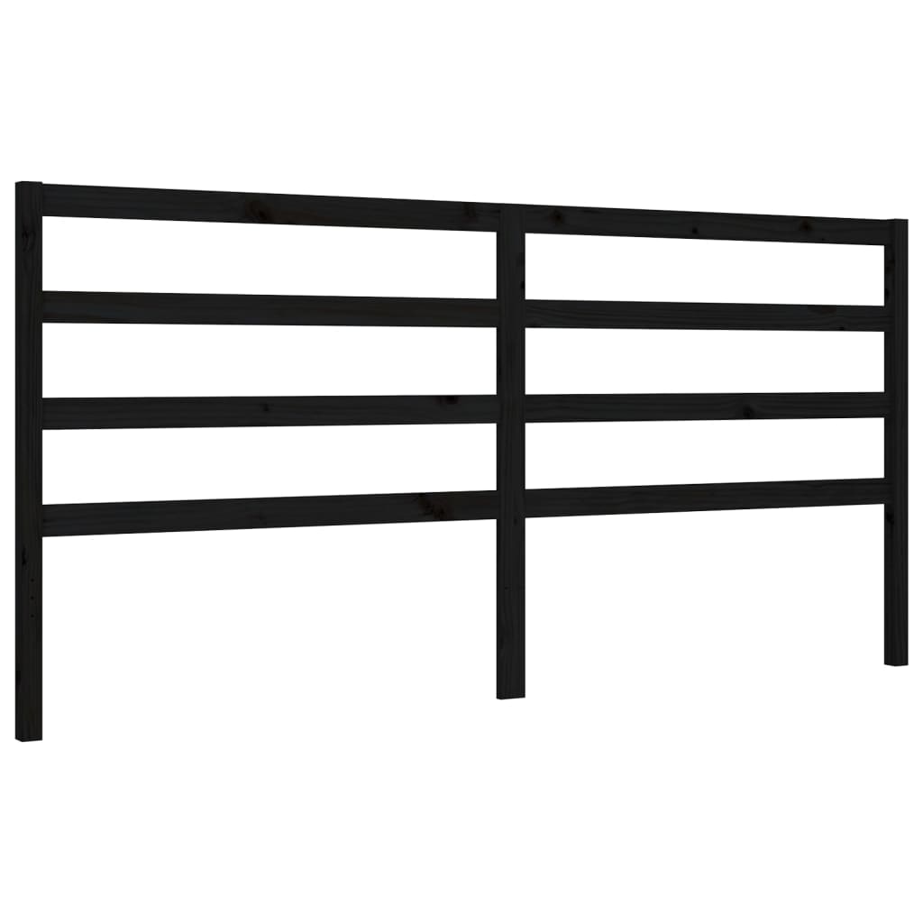 vidaXL Bed Frame without Mattress Black 200x200 cm Solid Wood Pine