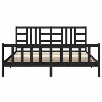vidaXL Bed Frame without Mattress Black 200x200 cm Solid Wood Pine