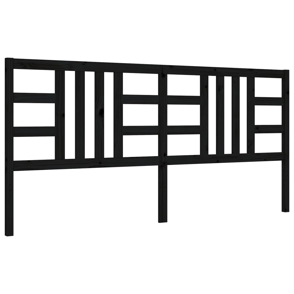 vidaXL Bed Frame without Mattress Black 200x200 cm Solid Wood Pine