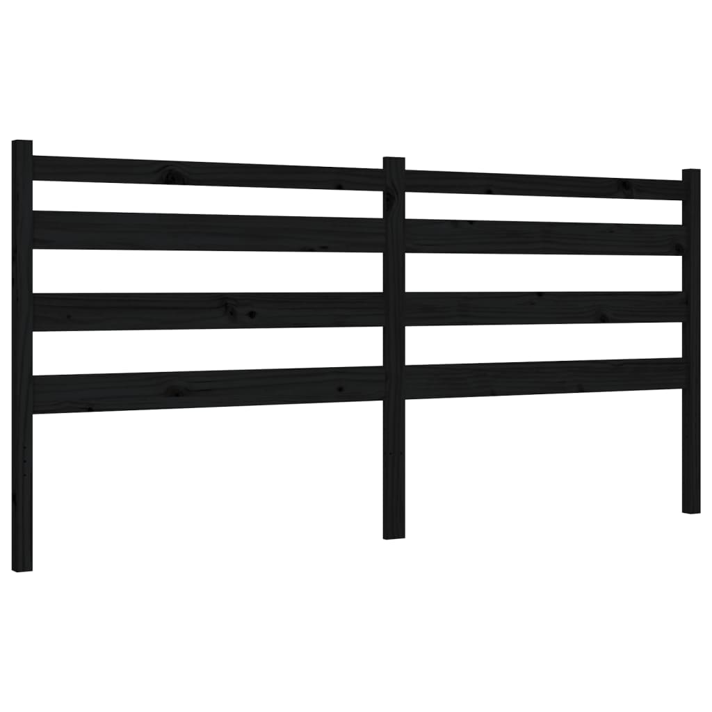 vidaXL Bed Frame without Mattress Black 200x200 cm Solid Wood Pine