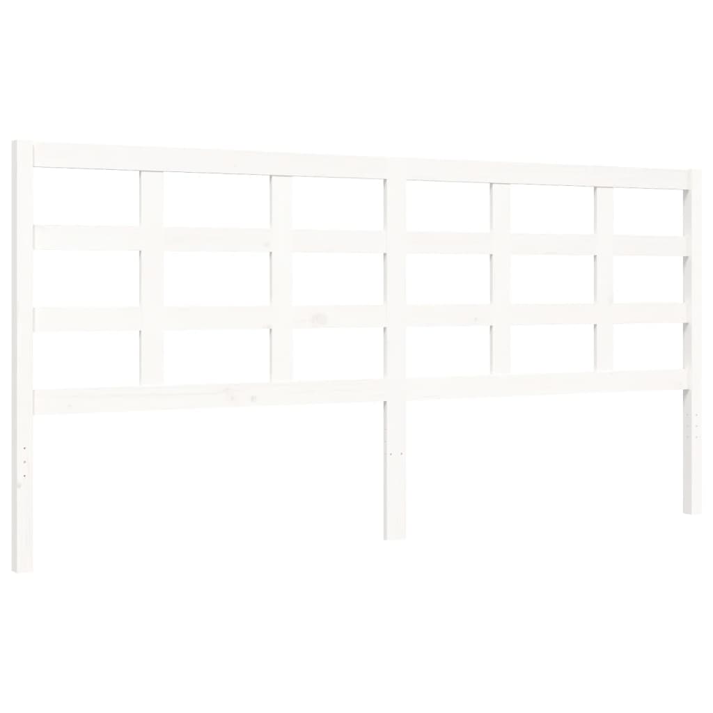 vidaXL Bed Frame with Headboard White 180x200 cm Super King Solid Wood