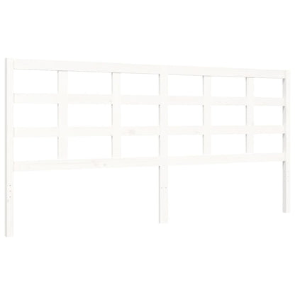 vidaXL Bed Frame with Headboard White 180x200 cm Super King Solid Wood