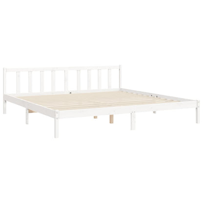 vidaXL Bed Frame with Headboard White 180x200 cm Super King Solid Wood