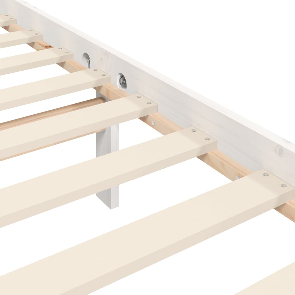 vidaXL Bed Frame with Headboard White 180x200 cm Super King Solid Wood