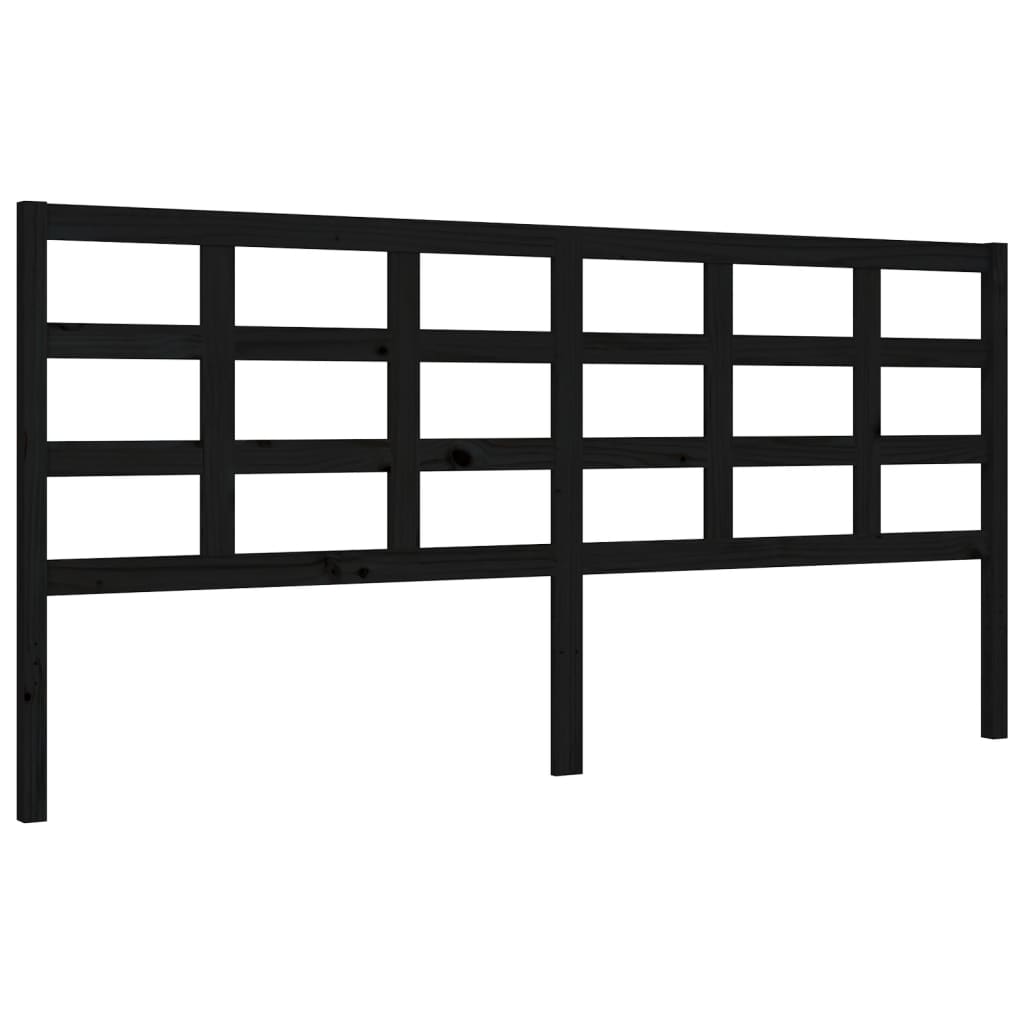 vidaXL Bed Frame without Mattress Black 200x200 cm Solid Wood Pine