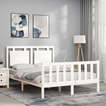 vidaXL Bed Frame without Mattress White 120x200 cm Solid Wood Pine