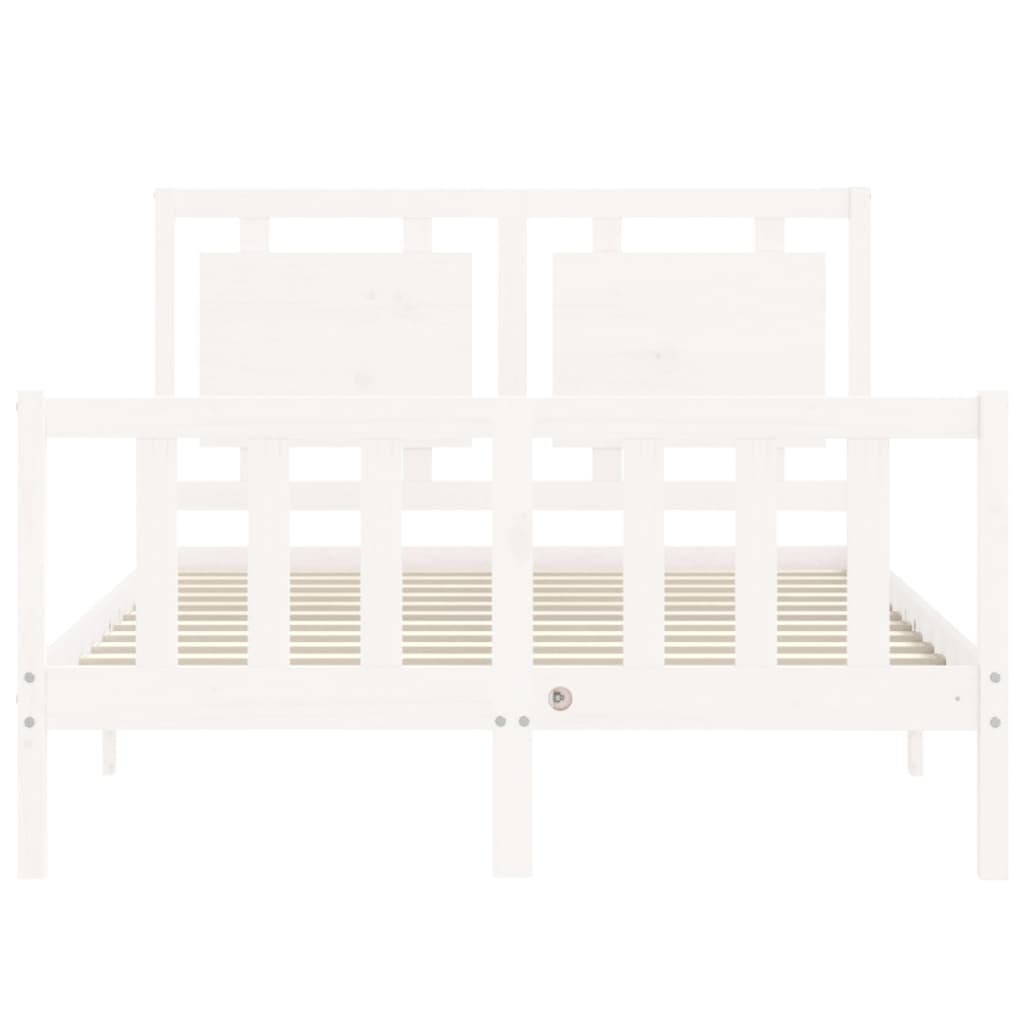 vidaXL Bed Frame without Mattress White 120x200 cm Solid Wood Pine
