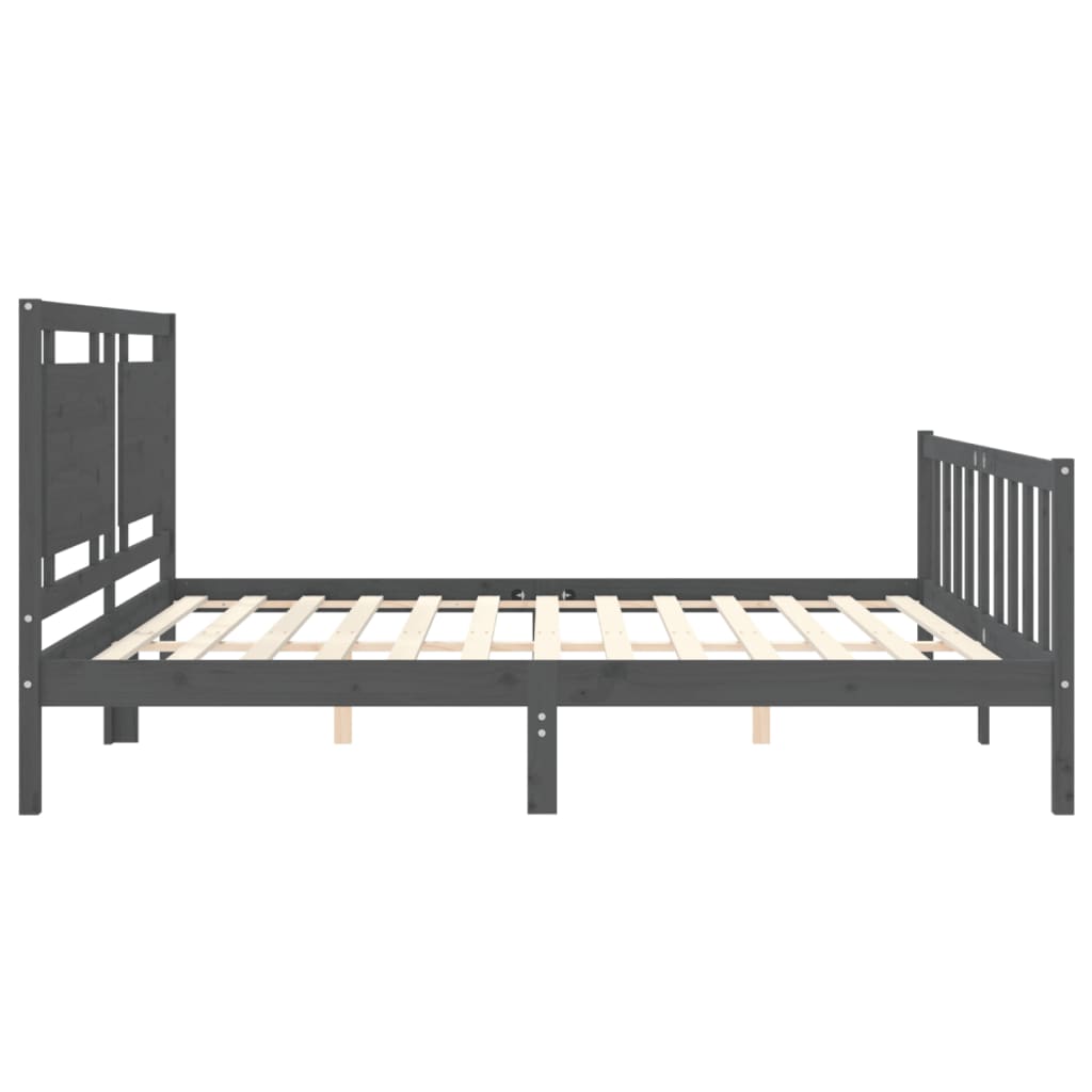 vidaXL Bed Frame without Mattress Grey 200x200 cm Solid Wood Pine