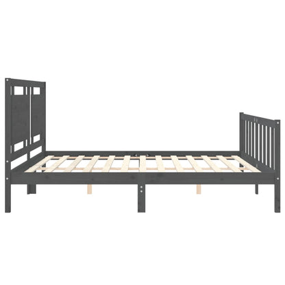 vidaXL Bed Frame without Mattress Grey 200x200 cm Solid Wood Pine