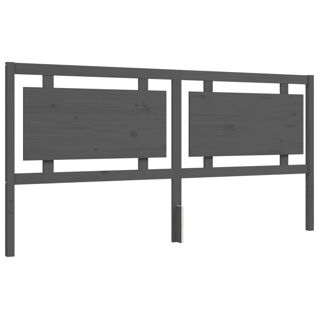 vidaXL Bed Frame without Mattress Grey 200x200 cm Solid Wood Pine