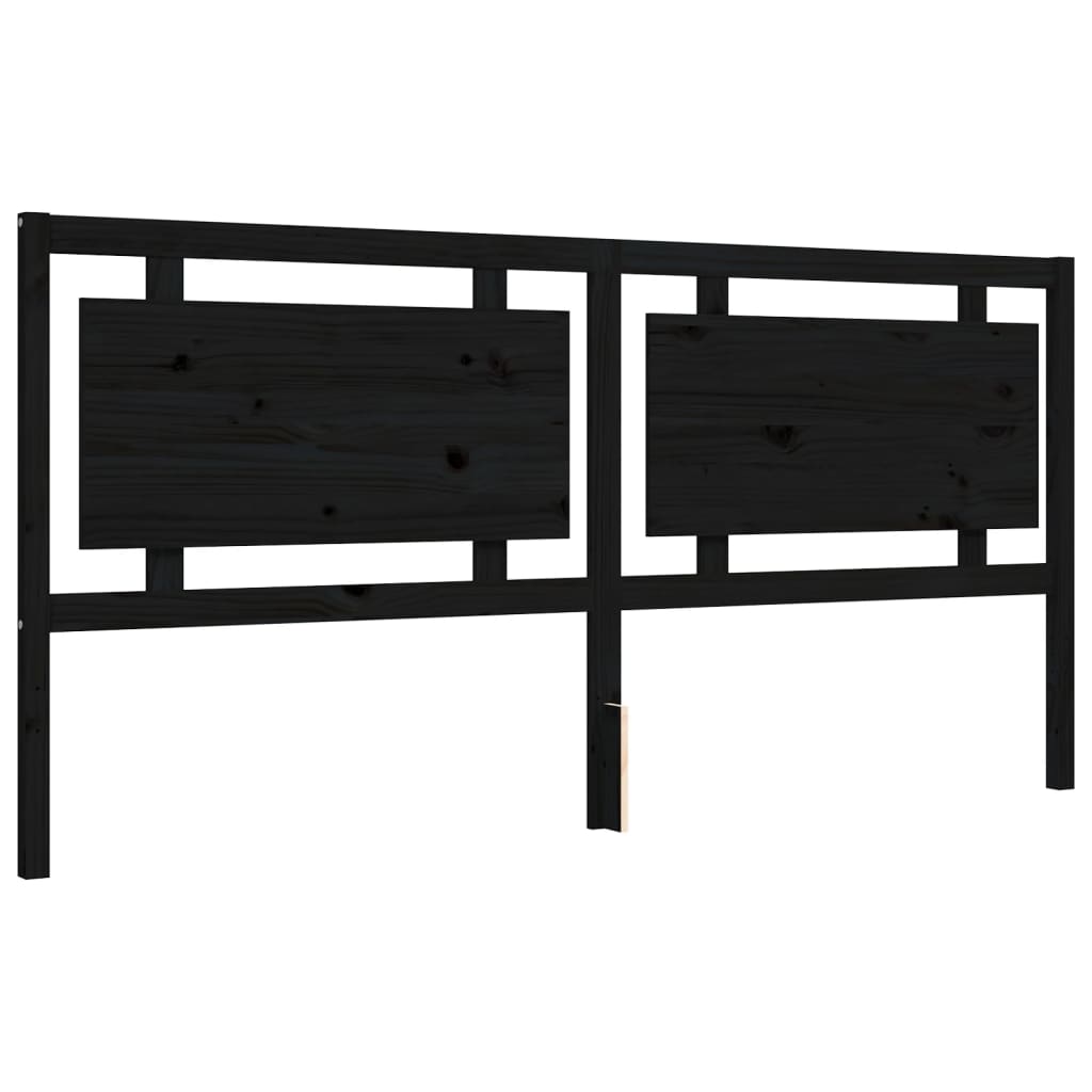 vidaXL Bed Frame without Mattress Black 200x200 cm Solid Wood Pine