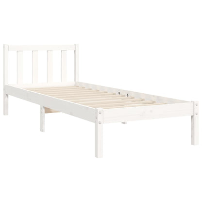 vidaXL Bed Frame without Mattress White 90x190 cm Single Solid Wood Pine