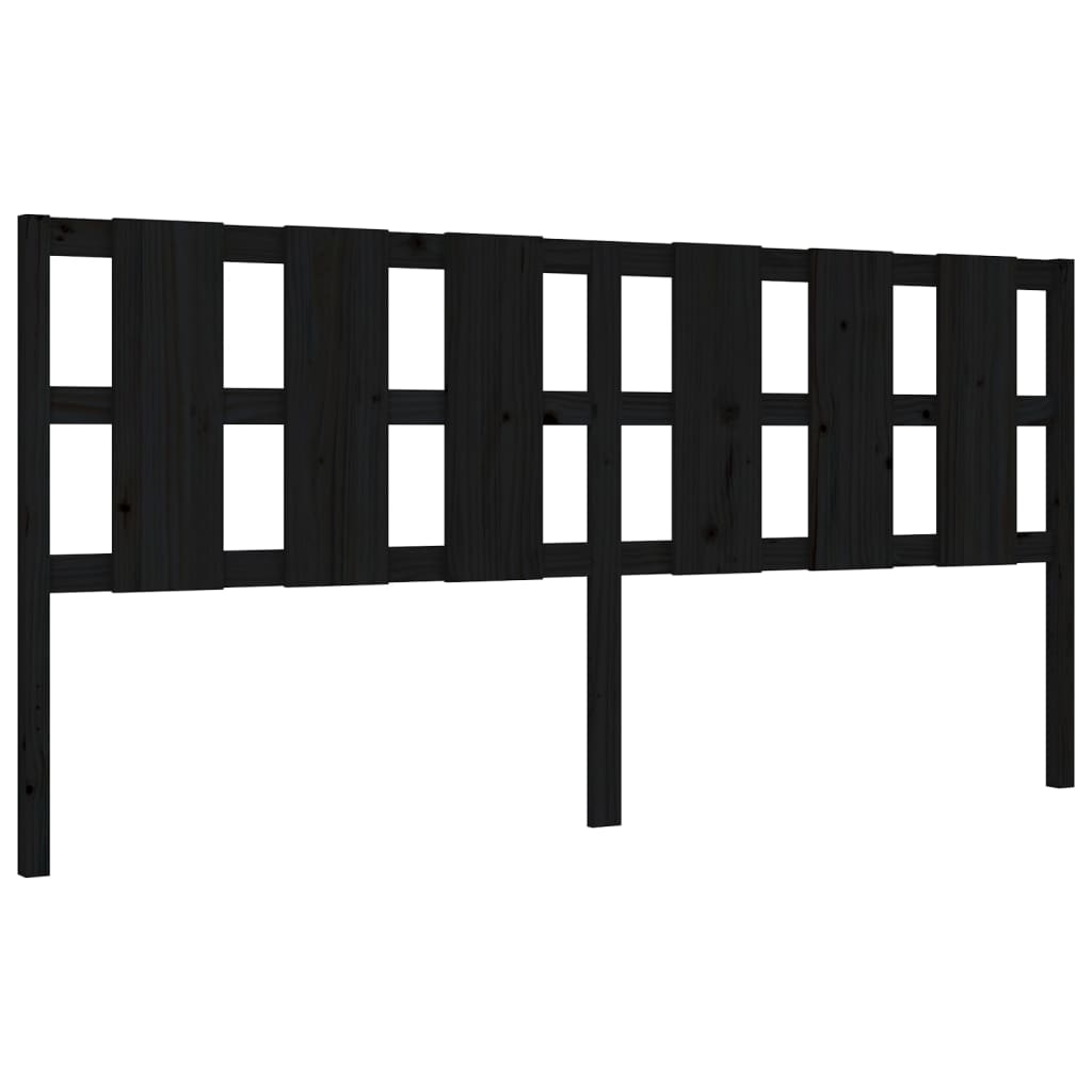 vidaXL Bed Frame without Mattress Black 200x200 cm Solid Wood Pine