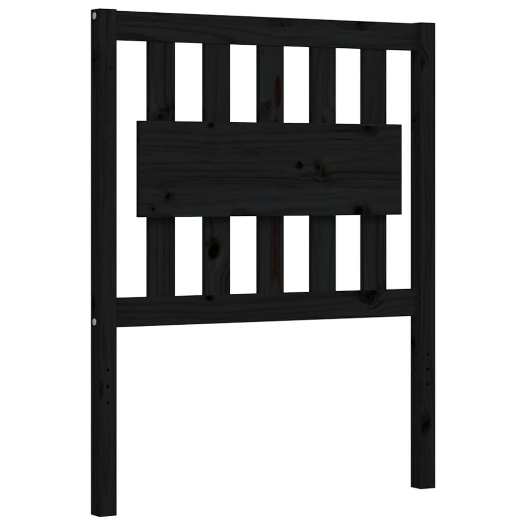 vidaXL Bed Frame without Mattress Black Small Single Solid Wood Pine