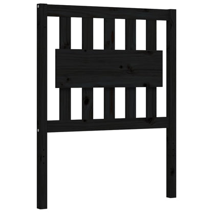 vidaXL Bed Frame without Mattress Black Small Single Solid Wood Pine