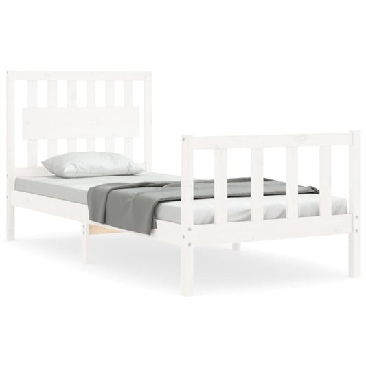vidaXL Bed Frame without Mattress White 90x200 cm Solid Wood Pine