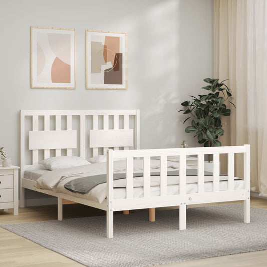 vidaXL Bed Frame without Mattress White 120x200 cm Solid Wood Pine