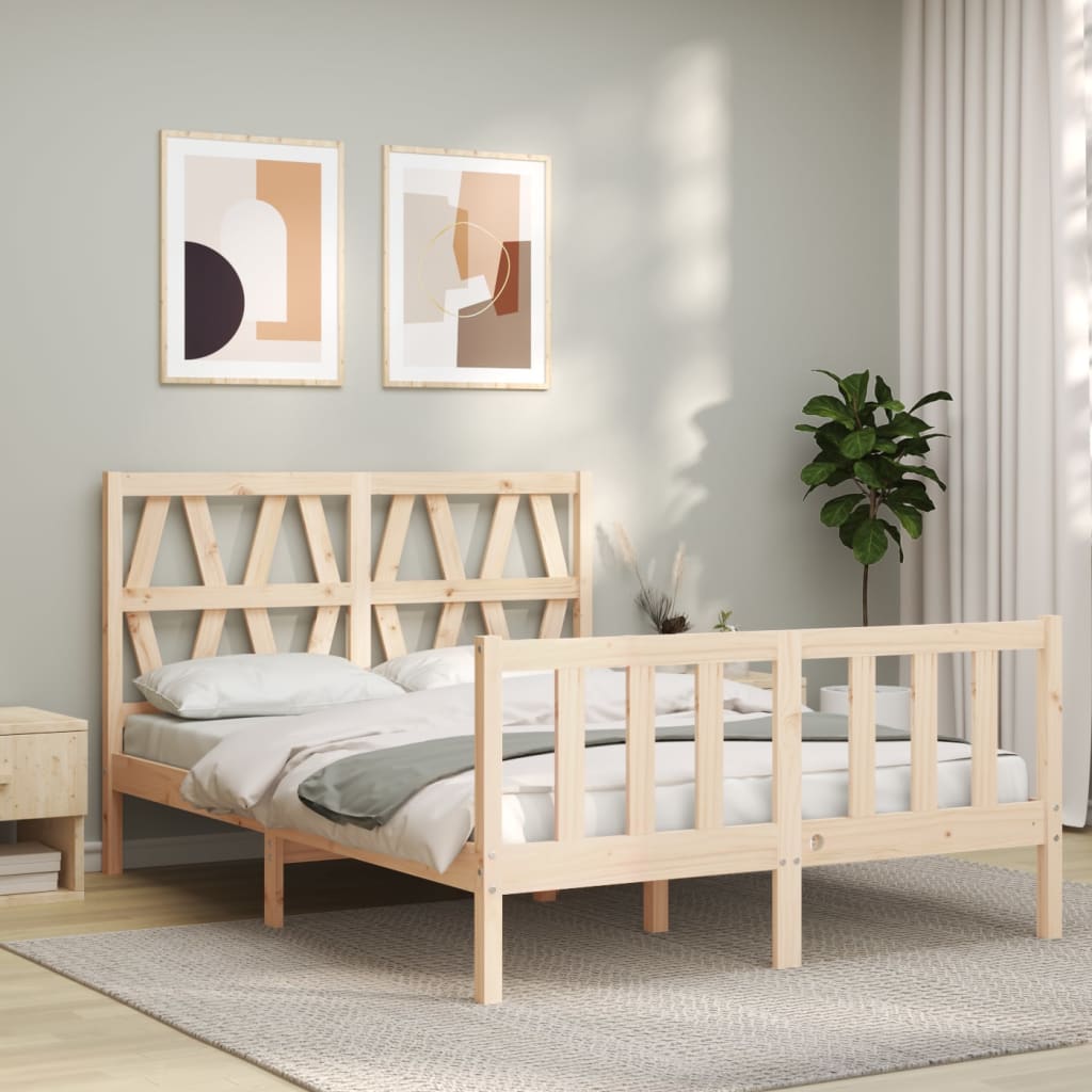 vidaXL Bed Frame without Mattress 140x200 cm Solid Wood Pine