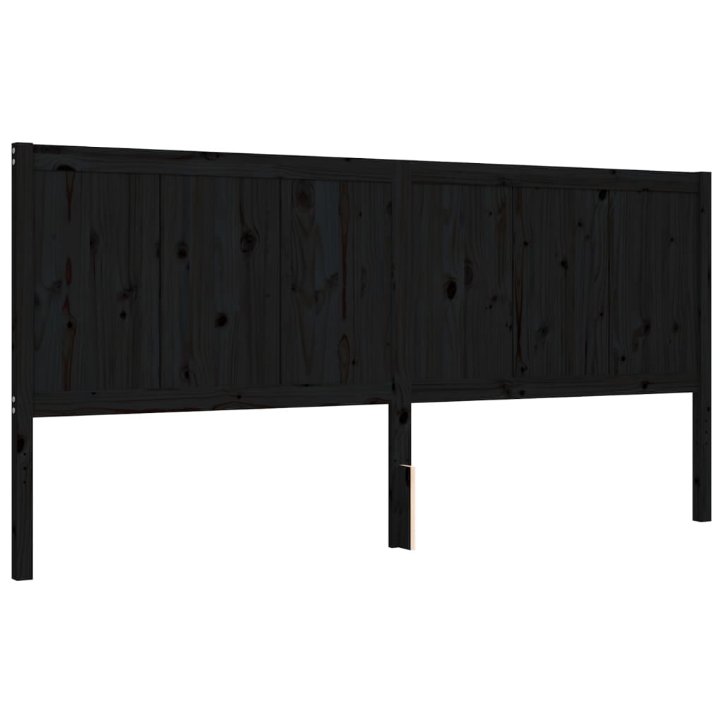 vidaXL Bed Frame without Mattress Black 200x200 cm Solid Wood Pine