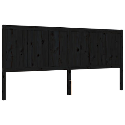 vidaXL Bed Frame without Mattress Black 200x200 cm Solid Wood Pine