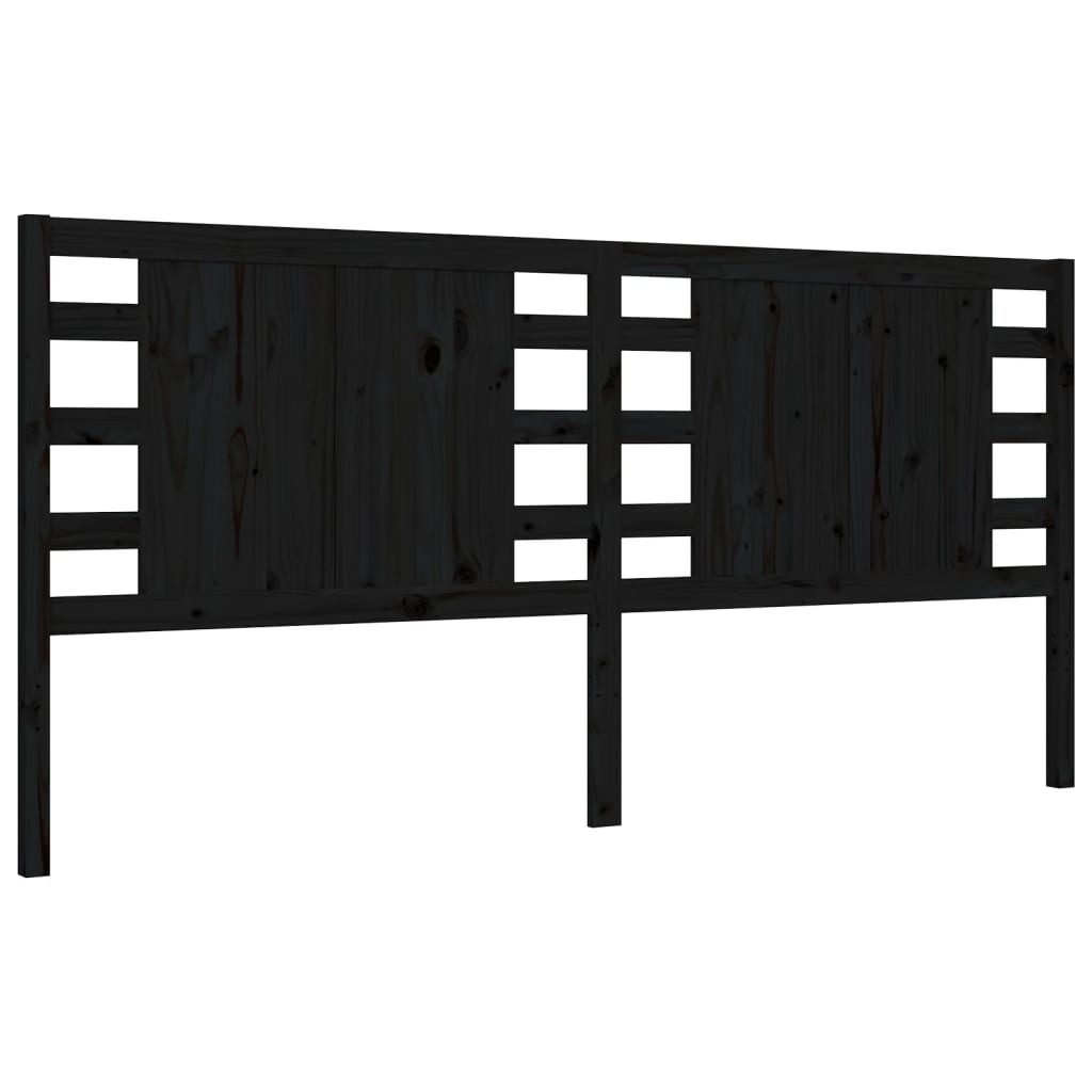 vidaXL Bed Frame without Mattress Black 200x200 cm Solid Wood Pine