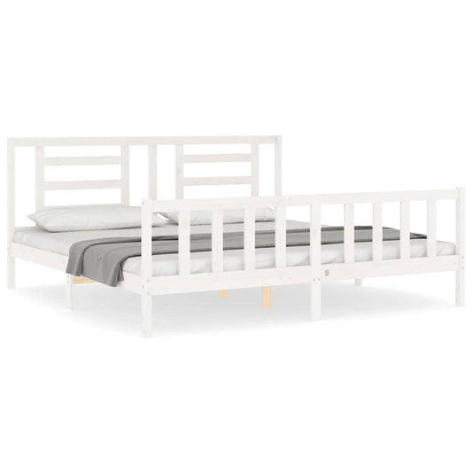 vidaXL Bed Frame without Mattress White 200x200 cm Solid Wood Pine