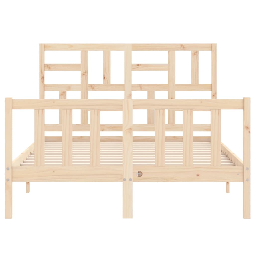 vidaXL Bed Frame | Natural | Solid Pinewood | Double | Bed Frame | Rectangular