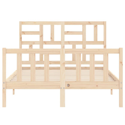 vidaXL Bed Frame | Natural | Solid Pinewood | Double | Bed Frame | Rectangular