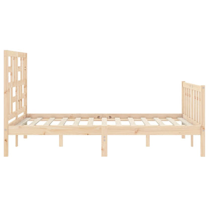 vidaXL Bed Frame | Natural | Solid Pinewood | Double | Bed Frame | Rectangular