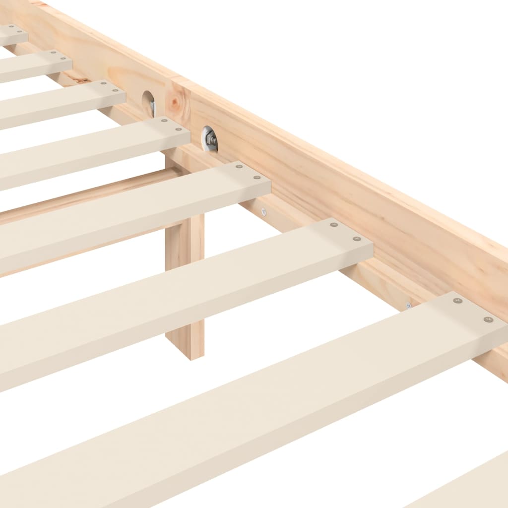vidaXL Bed Frame | Natural | Solid Pinewood | Double | Bed Frame | Rectangular