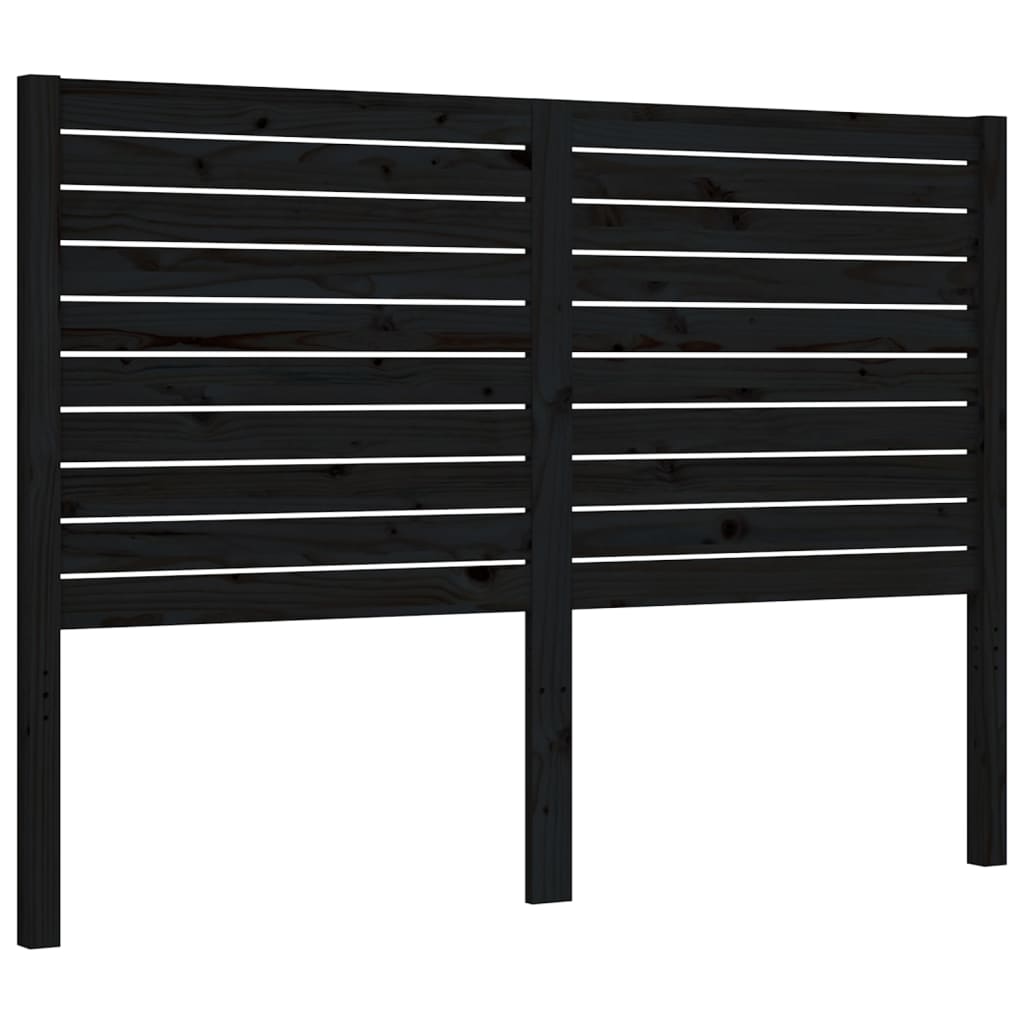 vidaXL Bed Frame without Mattress Black Double Solid Wood Pine