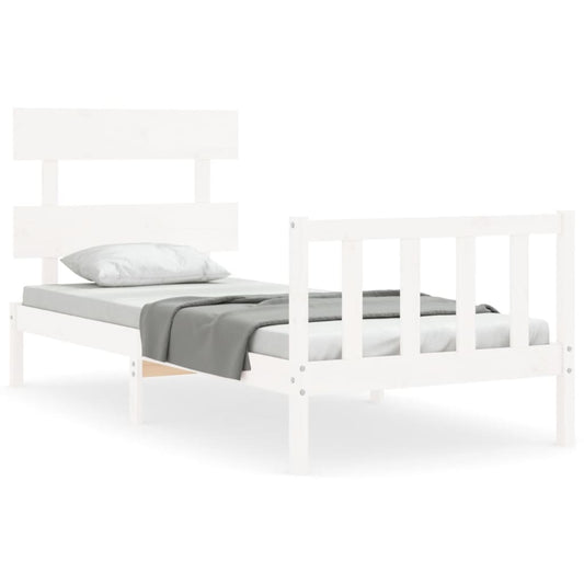 vidaXL Bed Frame without Mattress White 90x200 cm Solid Wood Pine