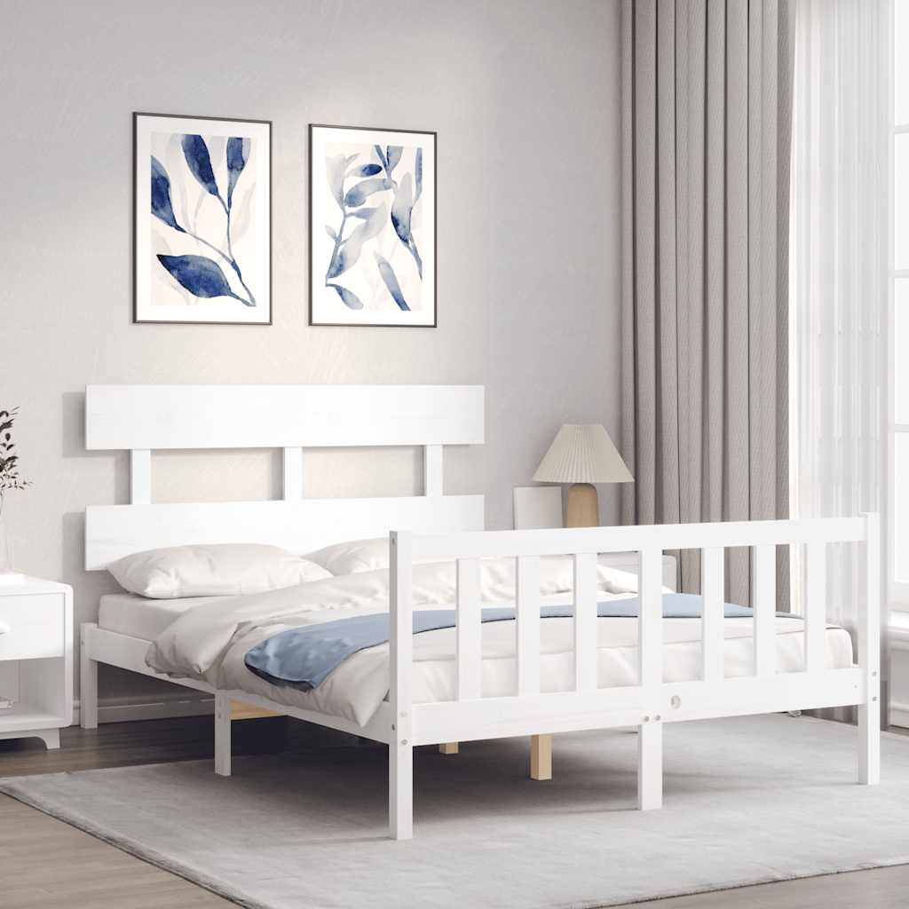 vidaXL Bed Frame without Mattress White 120x200 cm Solid Wood Pine