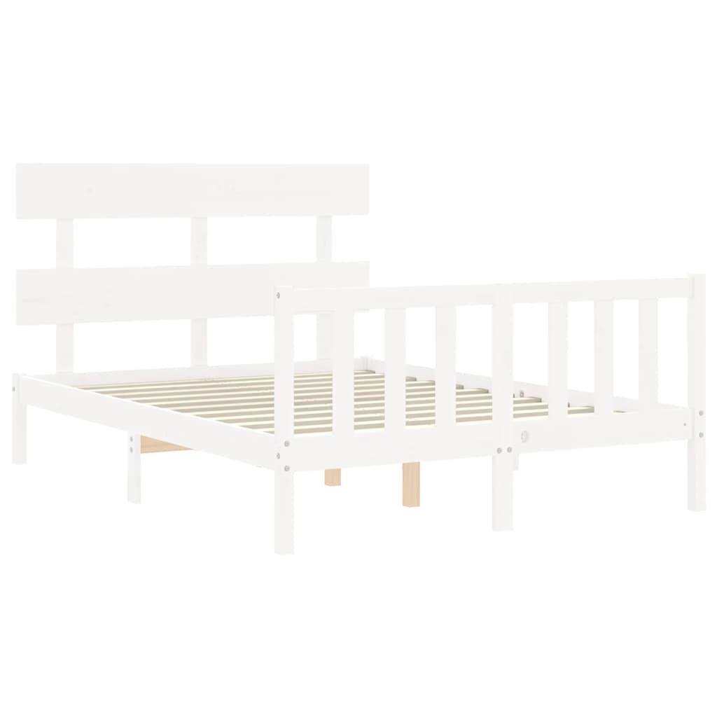 vidaXL Bed Frame without Mattress White 120x200 cm Solid Wood Pine