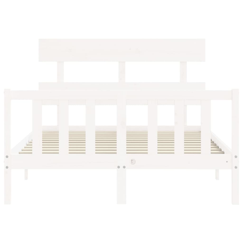 vidaXL Bed Frame without Mattress White 120x200 cm Solid Wood Pine