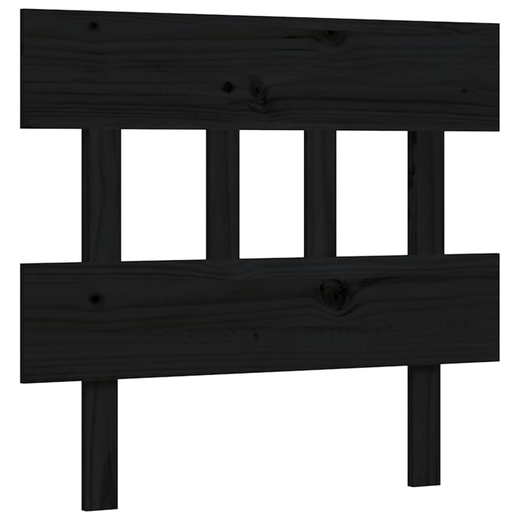 vidaXL Bed Frame without Mattress Black Small Single Solid Wood Pine
