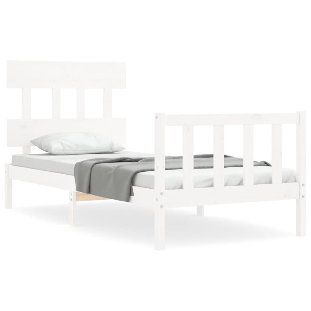 vidaXL Bed Frame without Mattress White 100x200 cm Solid Wood Pine