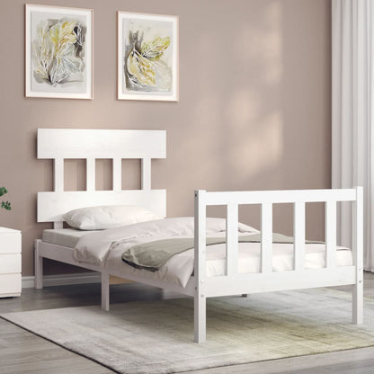 vidaXL Bed Frame without Mattress White 100x200 cm Solid Wood Pine