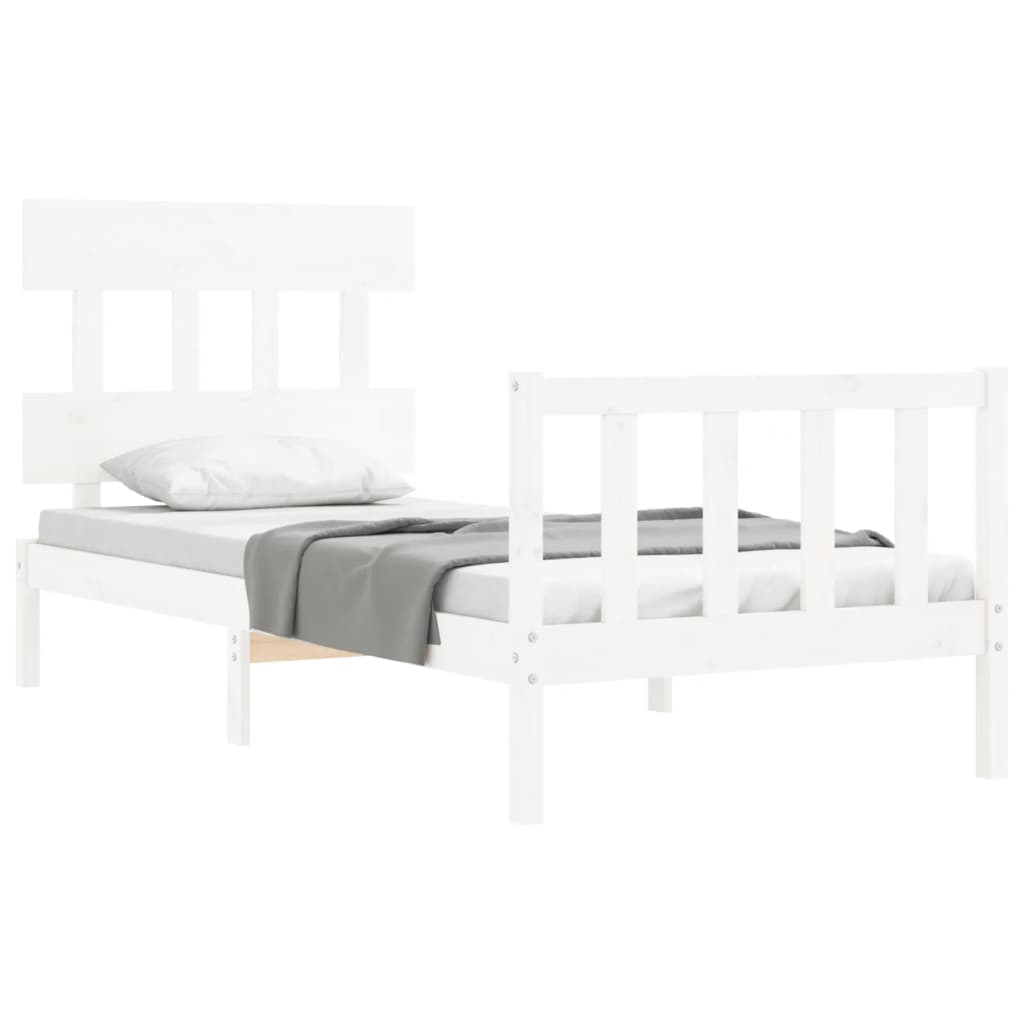 vidaXL Bed Frame without Mattress White 100x200 cm Solid Wood Pine
