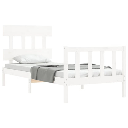 vidaXL Bed Frame without Mattress White 100x200 cm Solid Wood Pine