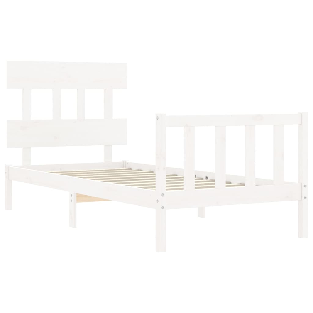 vidaXL Bed Frame without Mattress White 100x200 cm Solid Wood Pine