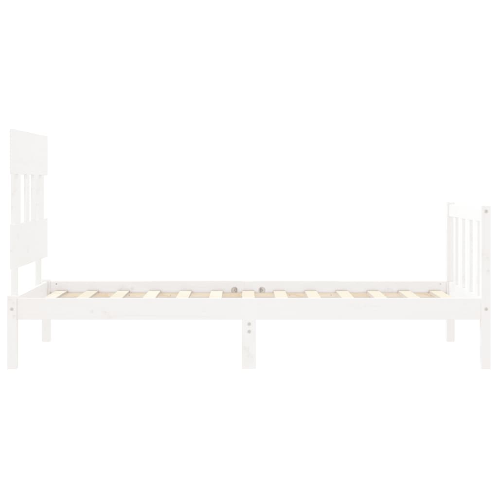 vidaXL Bed Frame without Mattress White 100x200 cm Solid Wood Pine
