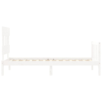 vidaXL Bed Frame without Mattress White 100x200 cm Solid Wood Pine