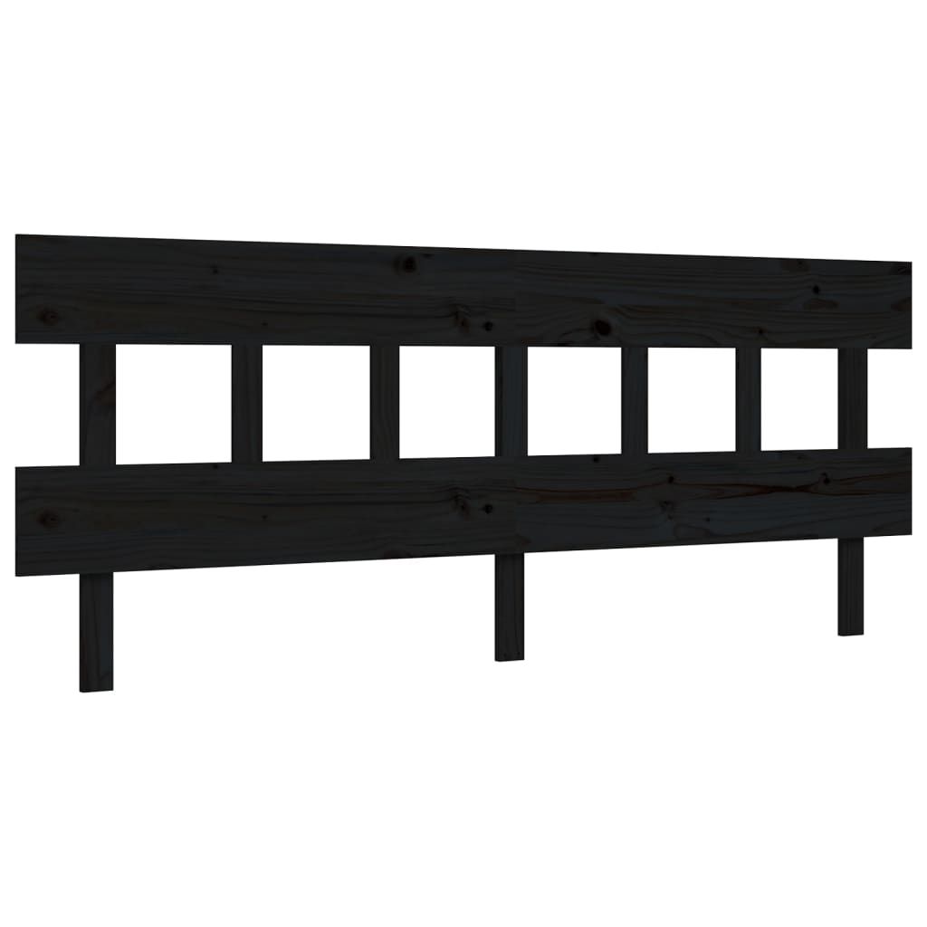 vidaXL Bed Frame without Mattress Black 200x200 cm Solid Wood Pine