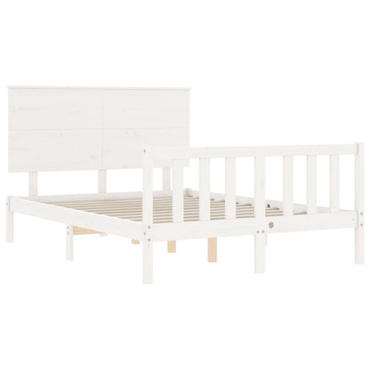 vidaXL Bed Frame without Mattress White 120x200 cm Solid Wood Pine