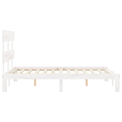 vidaXL Bed Frame without Mattress White Small Double Solid Wood Pine
