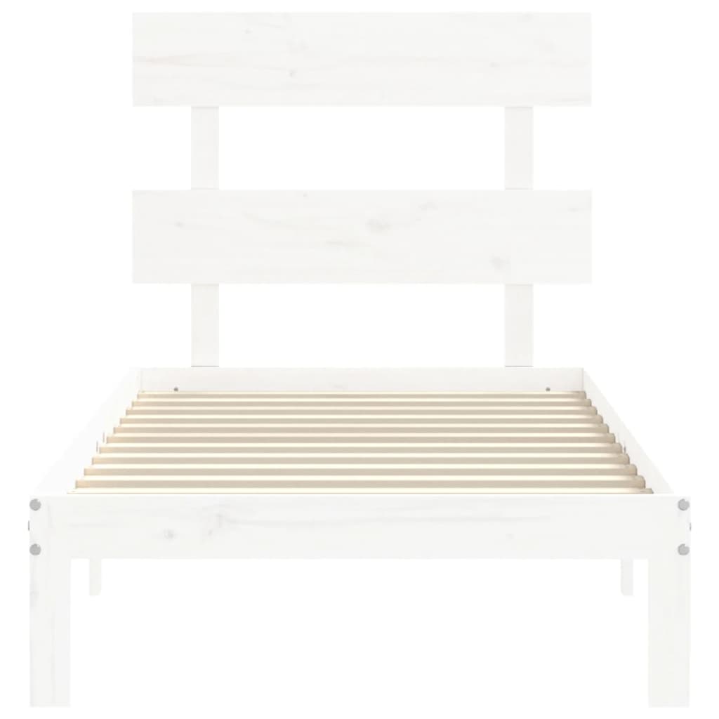 vidaXL Bed Frame without Mattress White 90x200 cm Solid Wood Pine