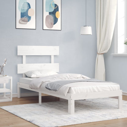 vidaXL Bed Frame without Mattress White 90x200 cm Solid Wood Pine